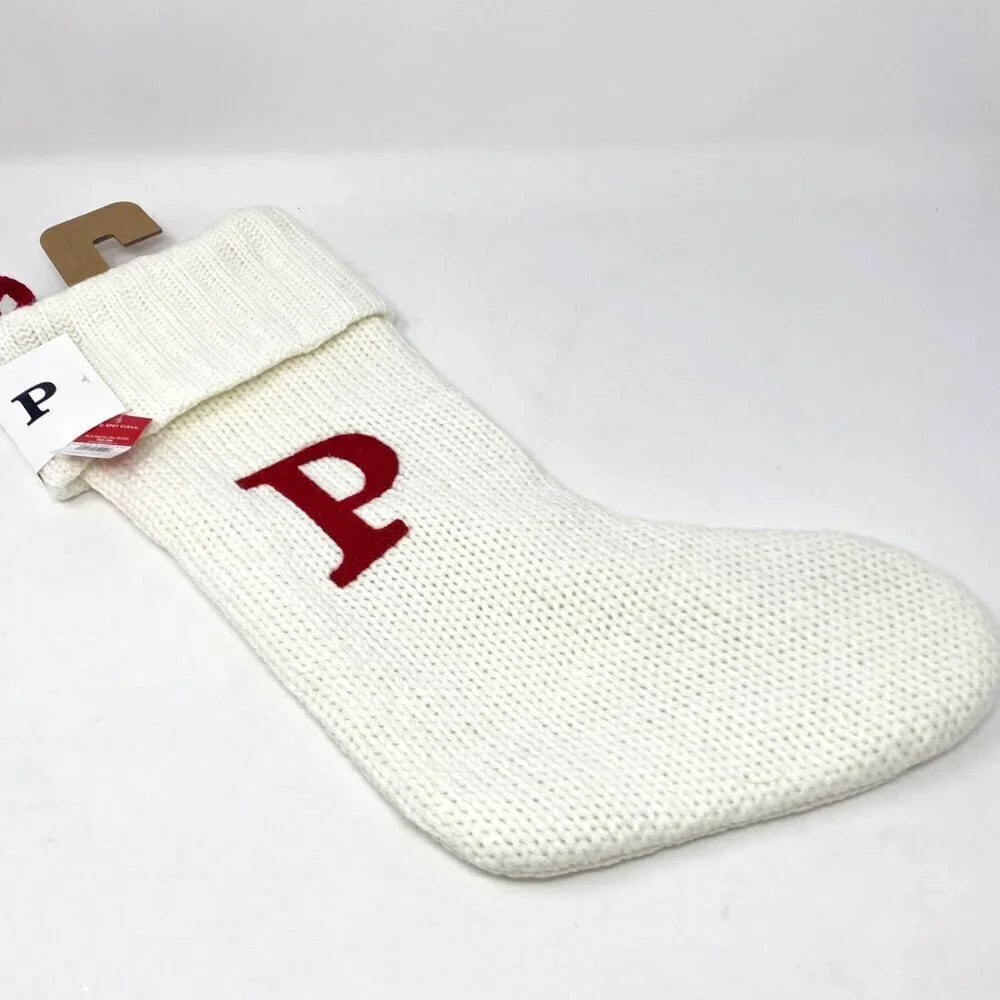 Target Wondershop Knit Monogram Christmas Stocking White Red Wondershop™ 20
